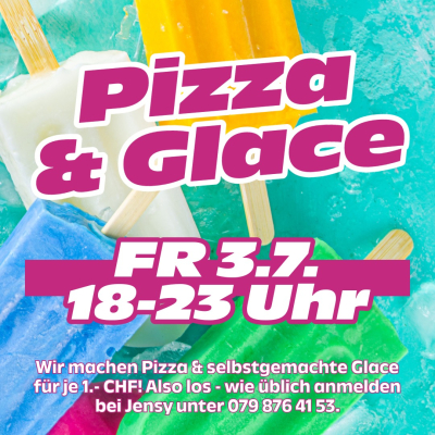 Pizza und Glace für Jugendliche