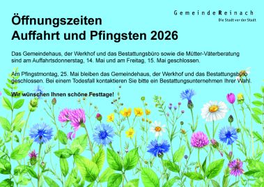 Öffnungszeiten Auffahrt und Pfingsten