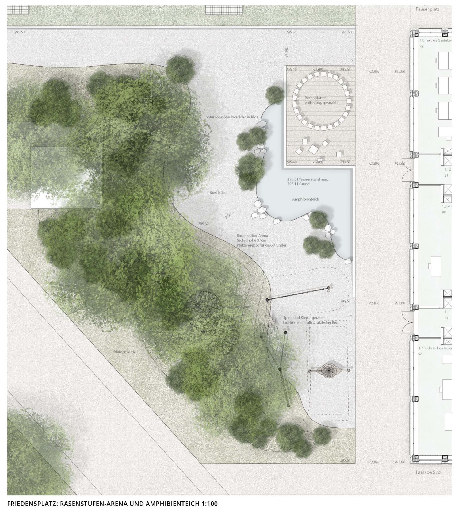 Der Friedensplatz bietet Raum zum Verweilen. (Projektverfasser: Masswerk Architekten AG / Gesamtleistungsanbieter: Steiner AG)